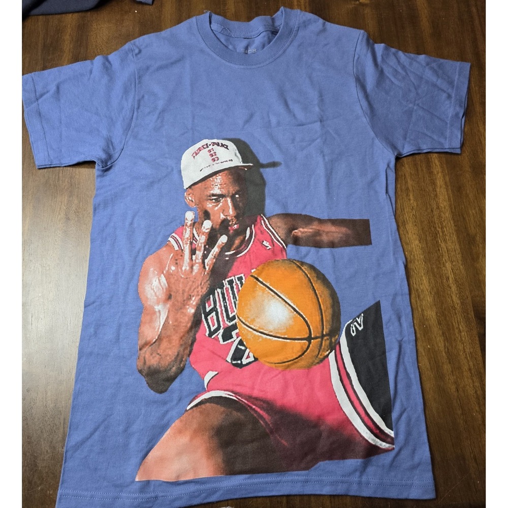 Michael Jordan Chicago Bulls Four Rings Graphic T-Shirt Blue Men's Small NEW